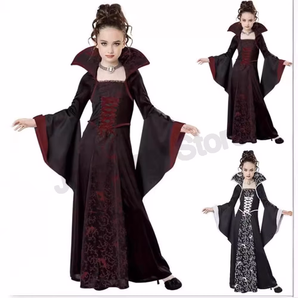 Witch Vampire Girl Costume Girl Disfraz Carnival Dress Party Mujer Performance Costume Halloween Role Playing