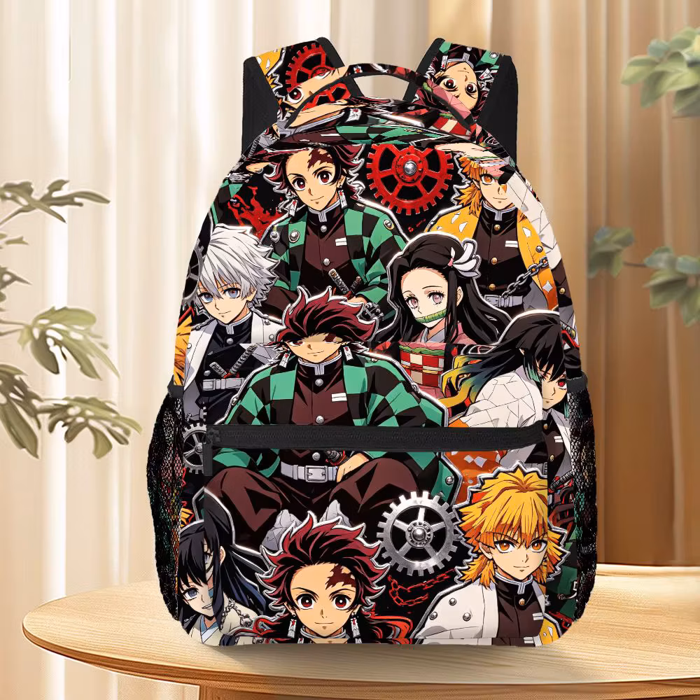Demon Slayer Anime Backpack Tanjirou Nezuko Print School Bag for Teen Large Capacity Travel Rucksack Mochilas Casual Daypack