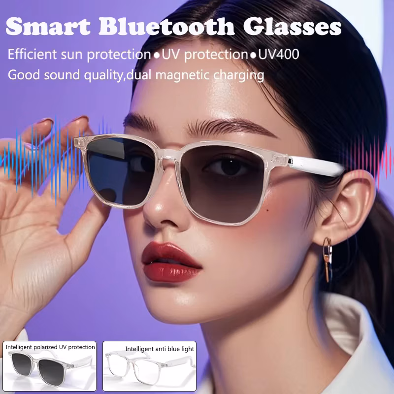 Smart Bluetooth Glasses Intelligent Touch Audio Music Camera BT Anti Blue Light UV400 Polarized Lens Sunglasses for Men Women