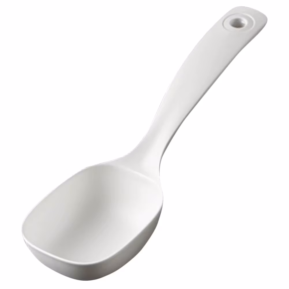Long Handle Soup Ladle Large Stirring Spoon Kitchen Utensil White Practical Sturdy Multipurpose-serving Rice Water Soup Stable
