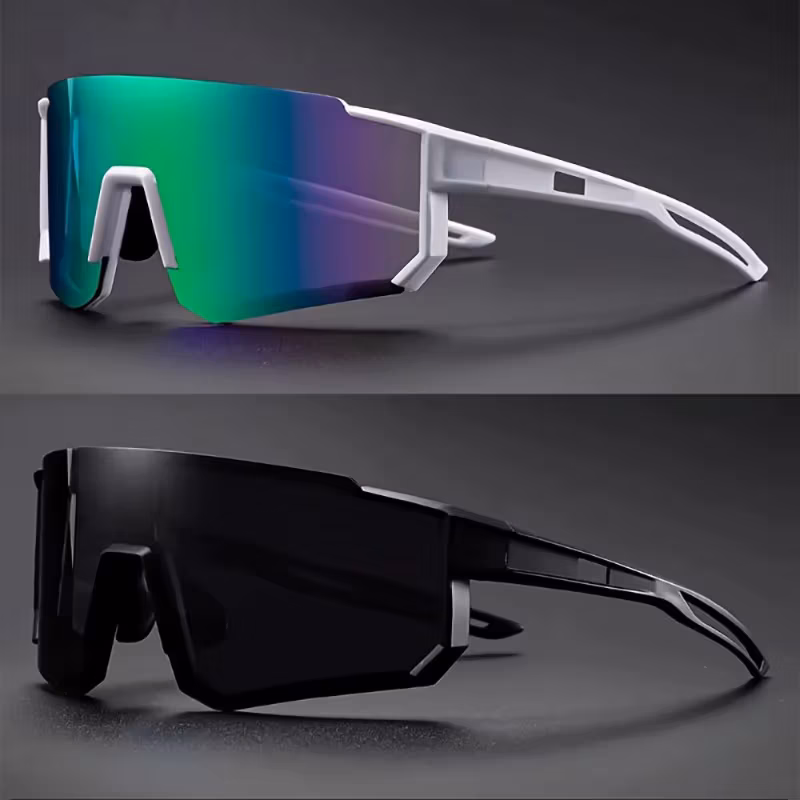 2pcs Men's Oversized Cycling Sunglasses Women Sport Goggles Windproof Lens Road Riding Bike Eyewear UV400 Gafas De Sol