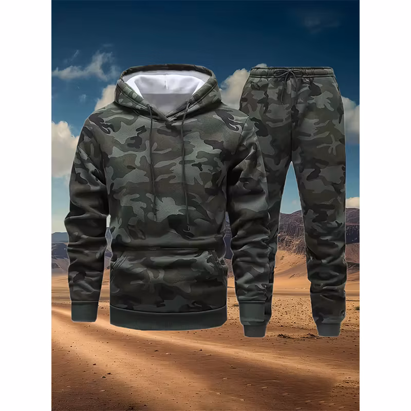 Autumn Camouflage 3D Print Hoodies Pant Sets Men Women Hooded Sweatshirts Sweatpants Two Piece Suits Tracksuit Men's Clothing