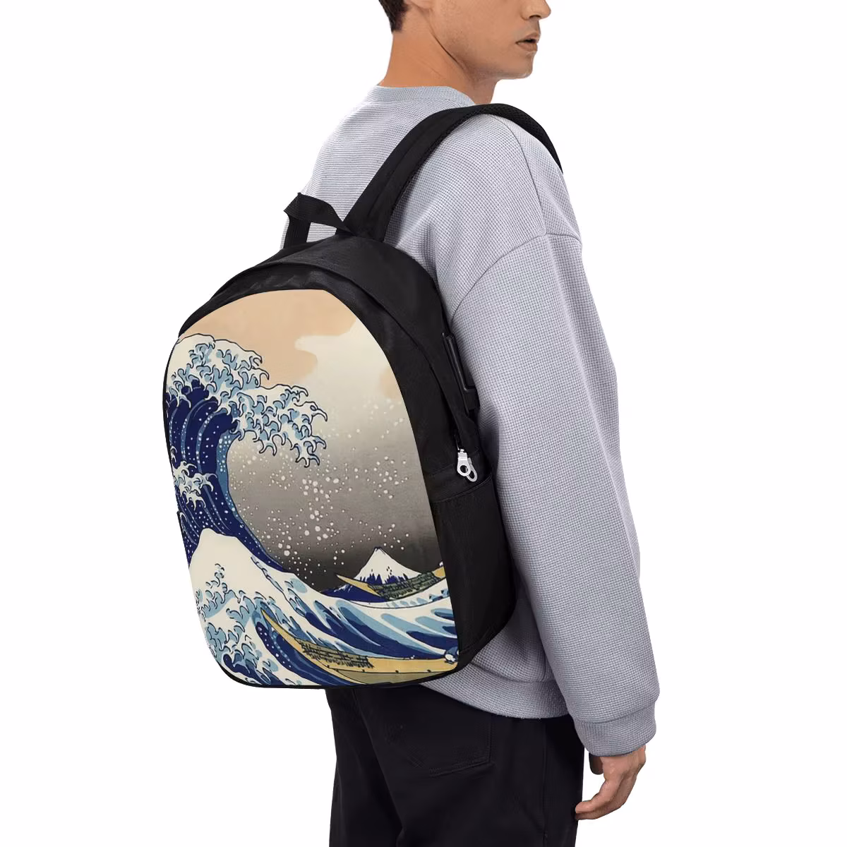'The Great Wave Off Kanagawa' By Katsushika Hokusai Backpack Travel Notebook Bag Computer College Student School Bag Laptop