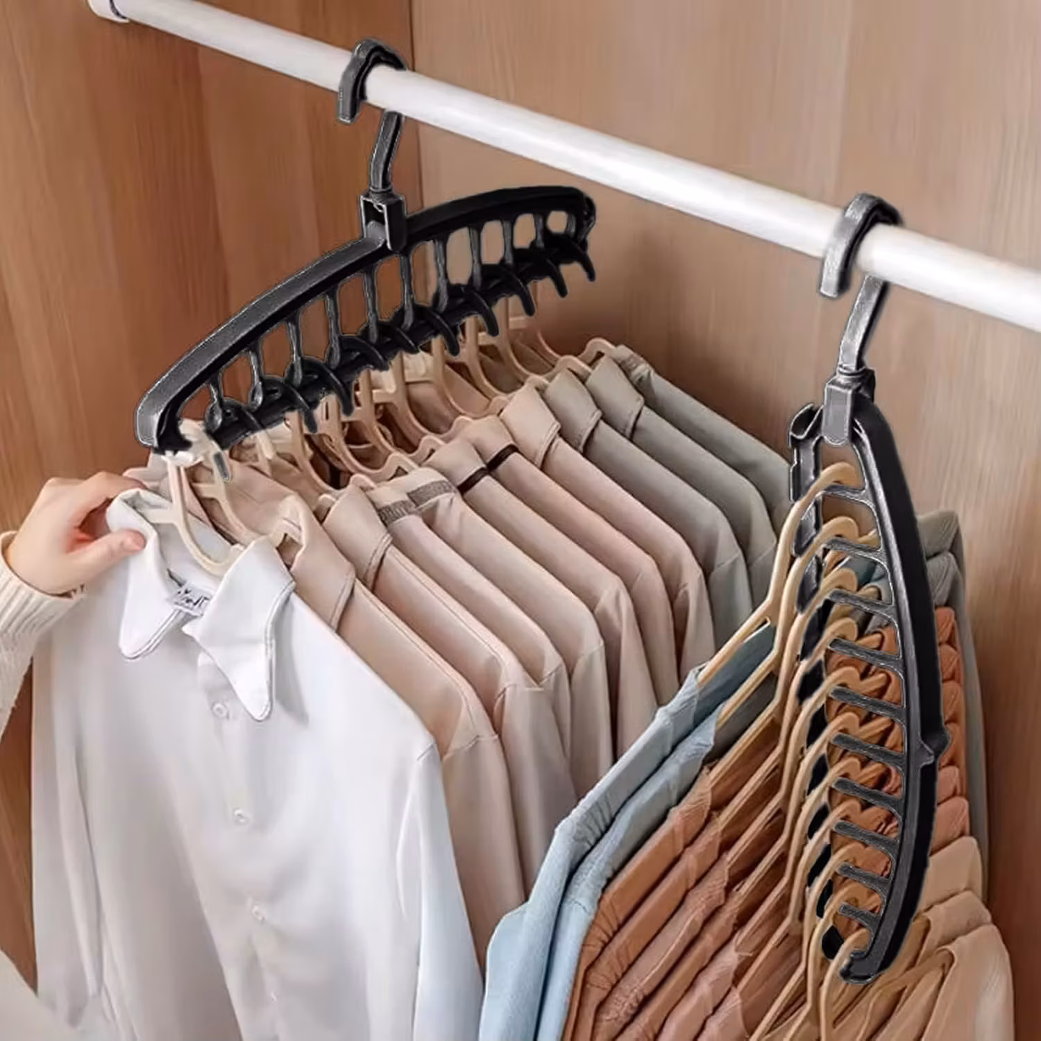 Saving Clothes Hangers Heavy-Duty Plastic Wardrobe nization for Shirts & Sweaters 2PCS Set Essential for College Dorms & Apartments