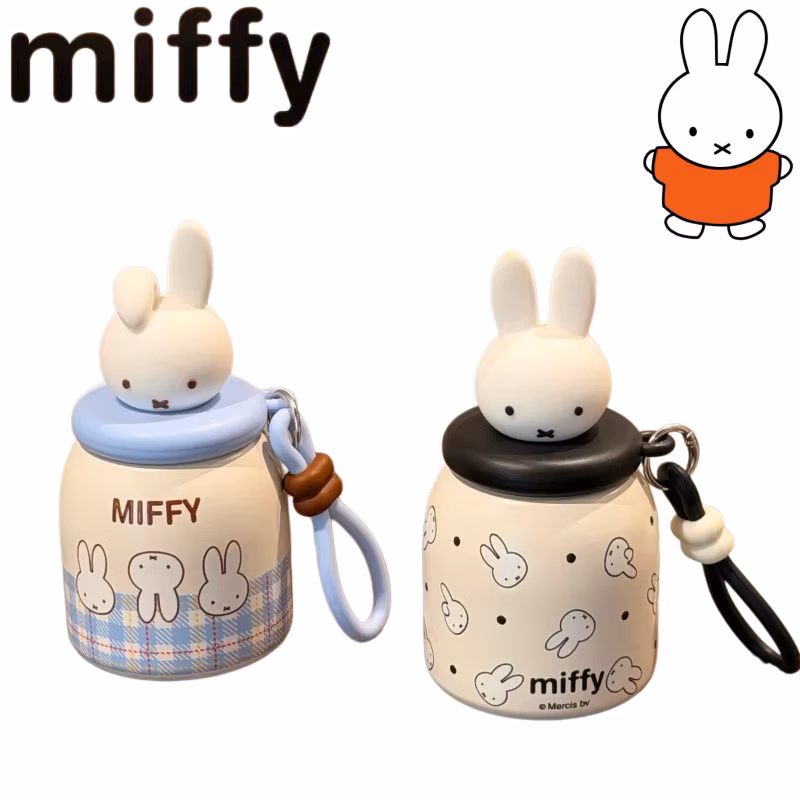 Cartoon Miffy Rabbit Unisex Cute Creative Pattern Fashion Handheld Portable Small Stainless Steel Insulated Water Bottle