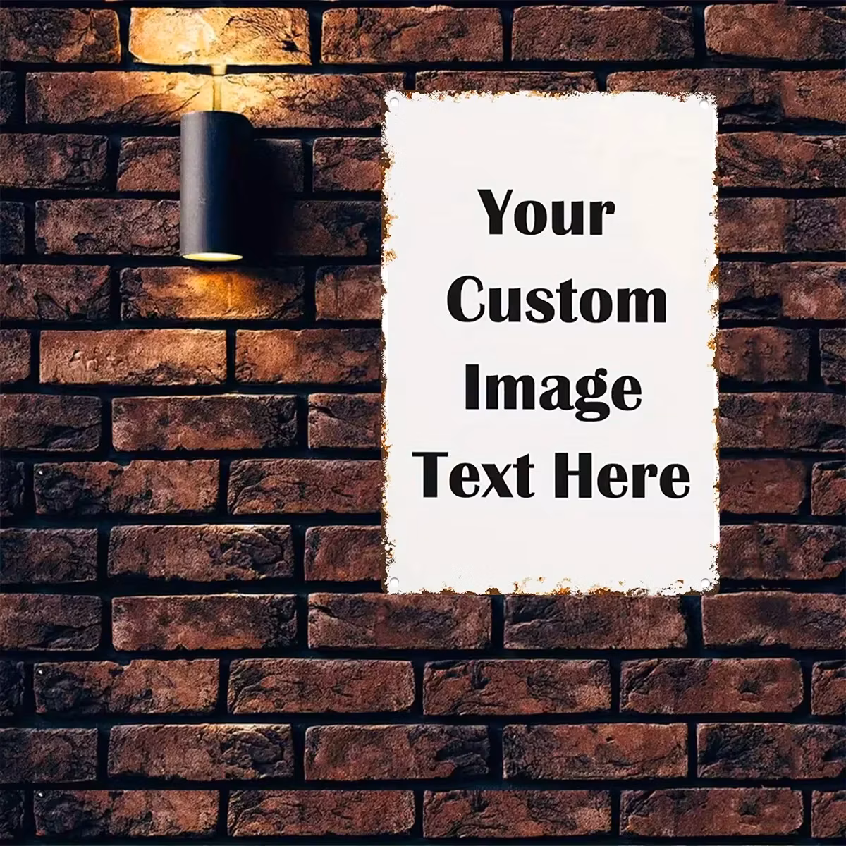Custom Photo & Text Tin Sign - Vintage Durable Metal Plaque Wall Decor, Personalized 2D Flat Aluminum Home Office Bar Wall Art