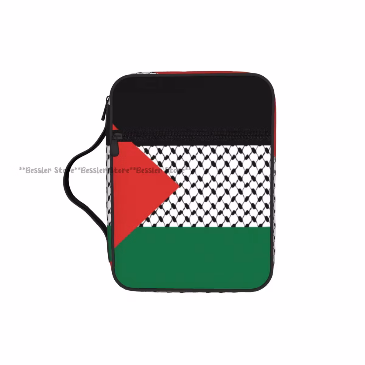 Palestine Flag Bible Bag Zipper Handle Handbag Bible Cover Case Carrying Bible Storage Bag