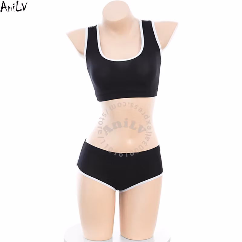 AniLV Japanese School Student Sport Uniform Cheering Squad Outfits Swimsuit Cosplay Costume