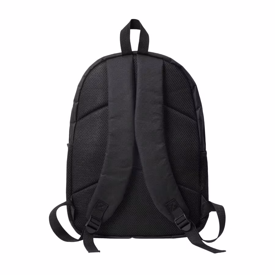 Black Polyester Backpack For School Travel College Computer Bookbag Daypack Unisex