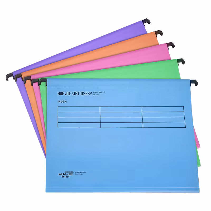 A4/FC PP Hanging File Folders with Plastic Hooks – Suspended Type Quick Labor Folder, Multi-Color, Home Office Document Storage