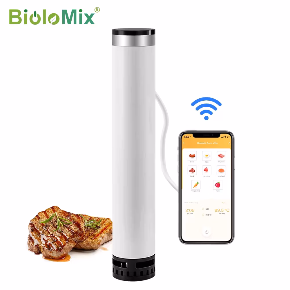 BioloMix 4th Generation Smart Wifi Sous Vide Cooker IPX7 Waterproof Super Slim Thermal Immersion Circulator with App Control