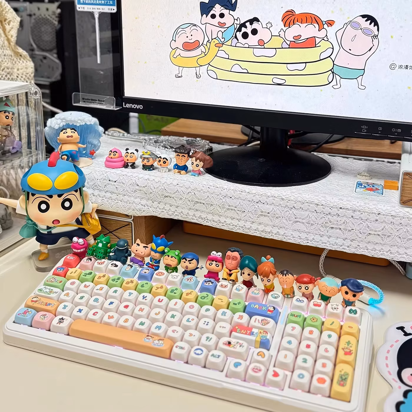 Crayon Shin-chan Moa Keycap Cute Cartoon Style Mechanical Keycap Five-sided Sublimation Craft Kawaii Keyboard Accessories Gifts