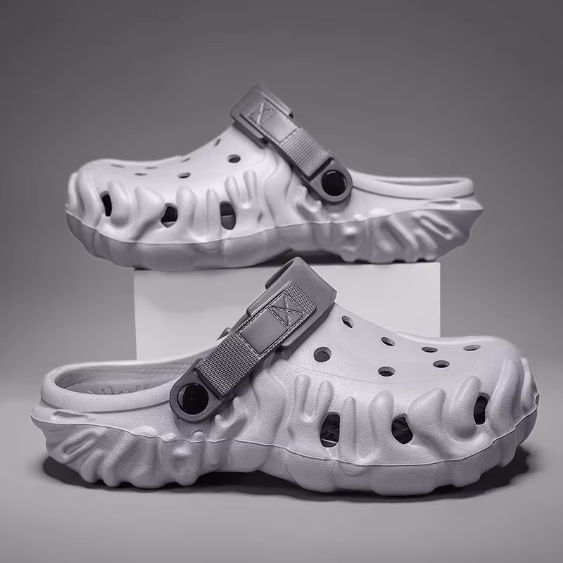 Men's Summer Casual Breathable Lightweight Sandals Trendy Running Shoes Comfortable Slip-On Eva Flat Sandals for Beach Wear