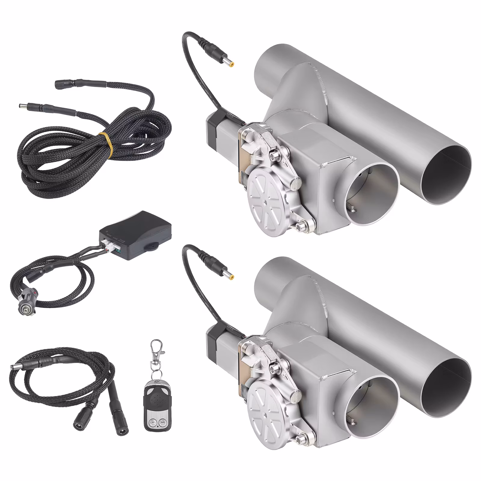 SucceBuy Electric Exhaust Cutout 2.5 Inch Universal Stainless Steel Exhaust Valve Kit with One Controller Remote Kit Fits Trucks