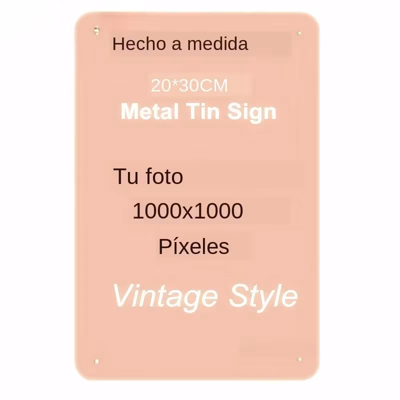 Personalized 20×30cm Vintage Style Metal Sign, Custom Photo/Text Wall Art for Home, Cafe & Bar (Only Decoration)