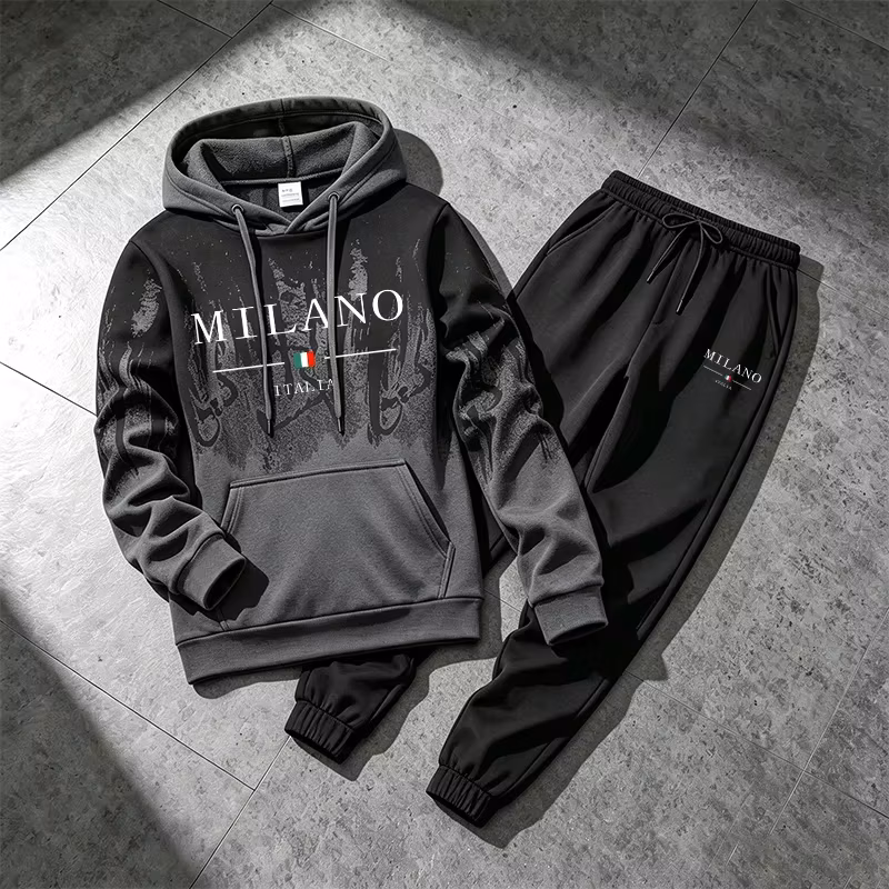 Arrival Men's Tracksuit Hoodie&sweatpants Italy Fashion Sportswear 2pcs Set Male Daily Casual Sports Hooded Jogger Suit