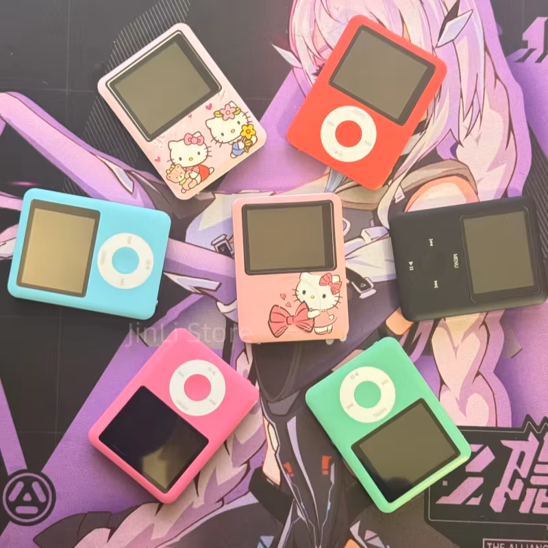 Hello Kitty Mp3 Music Player Sanrio Anime Mini Music Walkman Cute Sports Portable Music Player Kawaii E-Book Girl Festival Gift