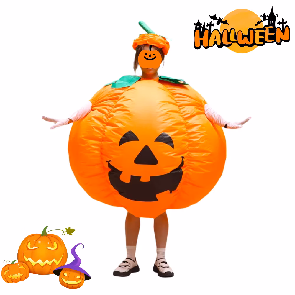 Pumpkin Inflatable Costume - Adult One Size Halloween Funny Party Cosplay Pumpkin Costume Club Ball Inflatable Costume