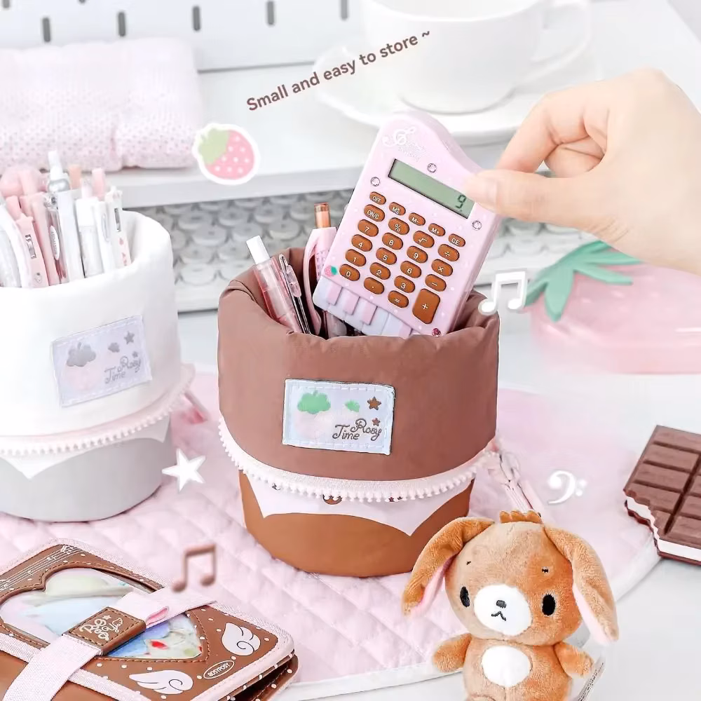Cute Piano Shape Mini Calculator 8 Digits Pocket Office Calculator Portable Student Calculator Home and School