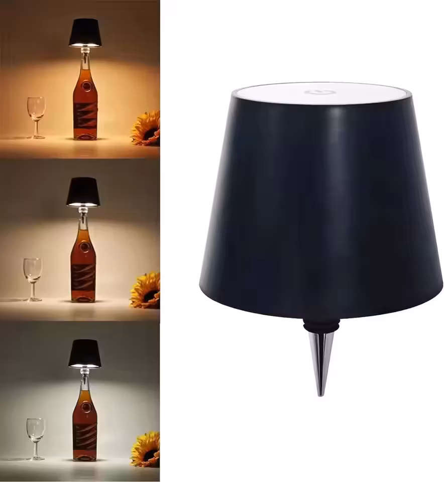 3 Colors Usb Charge Bottle Table Lamp Touch Control and Stepless Dimming Night Lamp Suitable for Bar Wine Bottles Desk Lights
