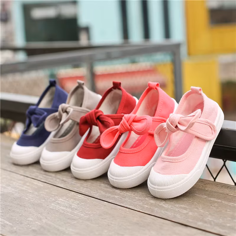 Children Shoes Girls Canvas Shoes Fashion Bowknot Comfortable Kids Casual Shoes Sneakers Toddler Girls Princess Shoes 21-35