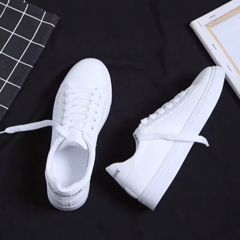 Dainty White Sneakers Women Breathable Basic Flat Sole Student Campus Sport Running Casual Spring Shoe