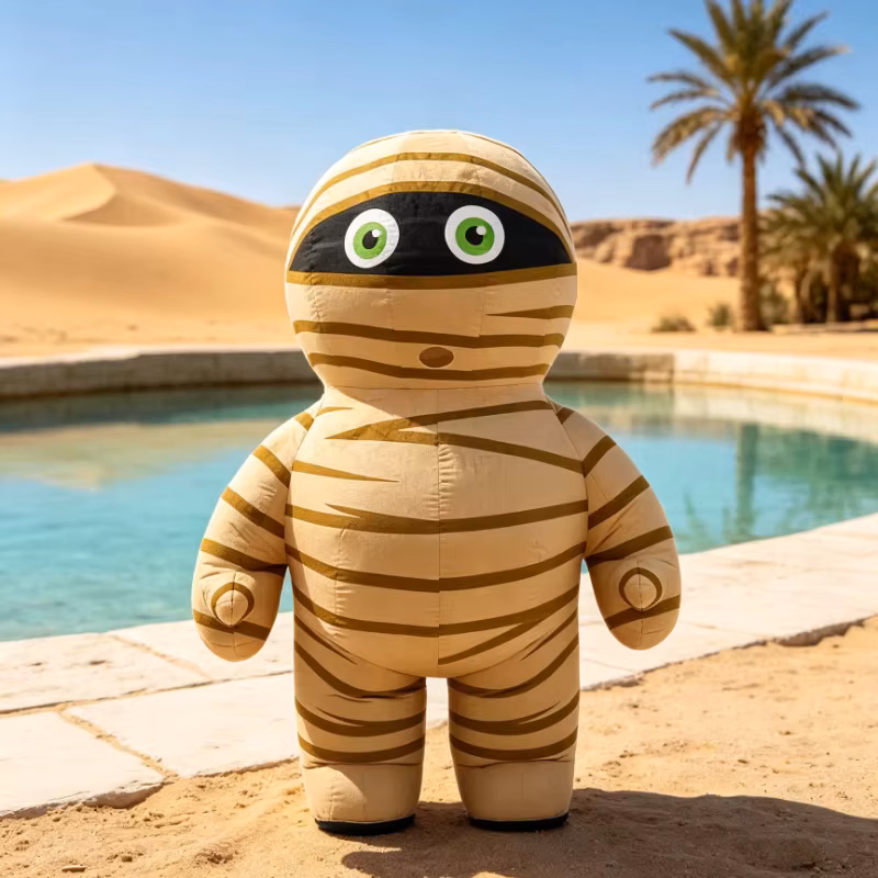 Inflatable Mummy Costume Mascot Parade Adult Character Birthday Christmas Halloween Party Suits Without Battery and Charger