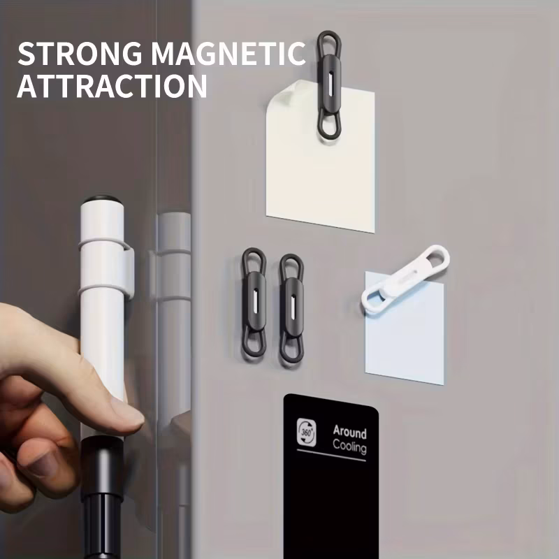2-6pcs Magnetic Pen Pencil Holder Silicone Adjustable Pen Clip For Desk Refrigerator Whiteboards Office Desktop Marker Organizer