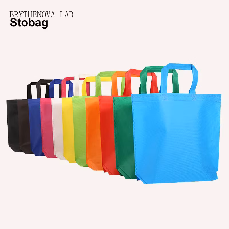 20pcs StoBag Non-woven Shopping Tote Bags Cloth Fabric Color Eco-friendly Storage Reusable Pouches Large Logo(extra Fee)