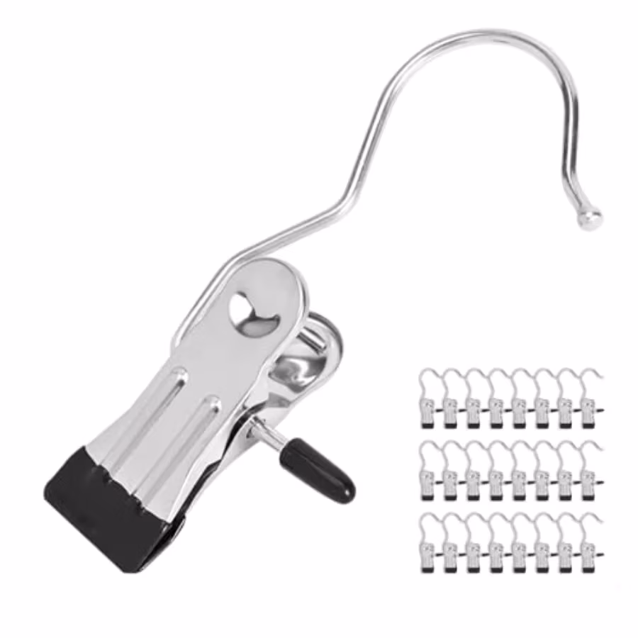 24 Pack Hanger Clips, Multi Function Clip Hooks, Laundry Hanging Hooks Clips, Clothes Clips, Closet Hangers, Boot Clips, Sock C