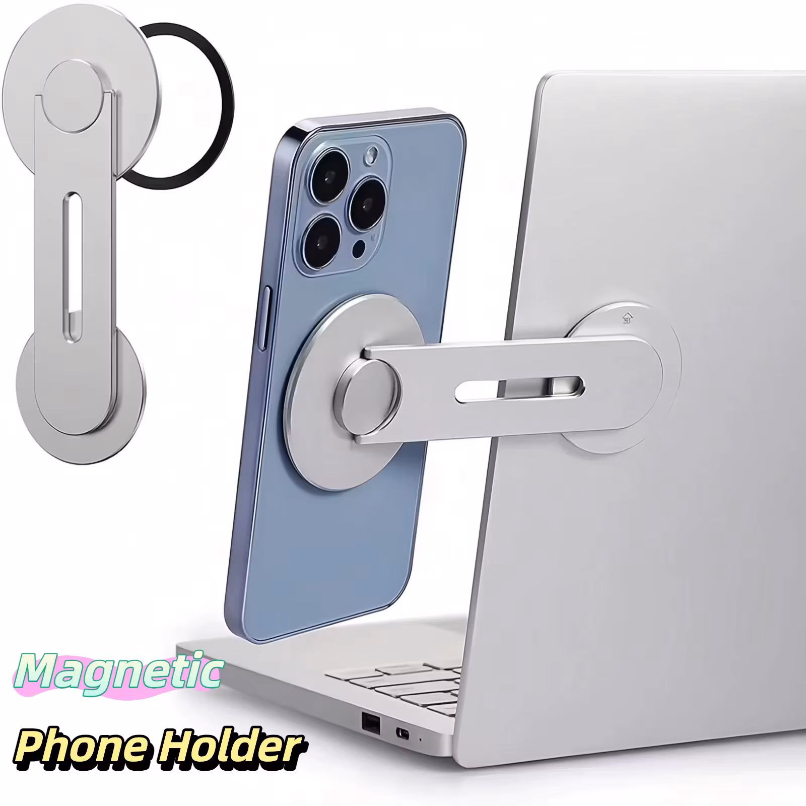 Universal Magnetic Phone Holder for Tesla Model Y Car Laptop Phones Stand Premium Aluminum Alloy Adjustable Screen Side Mount