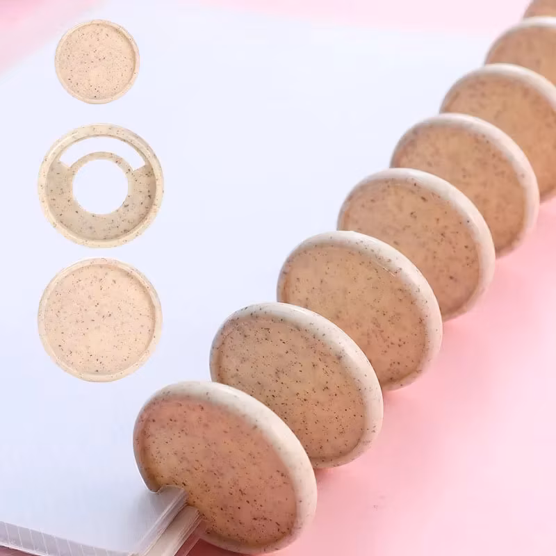 Eco-friendly Mushroom Hole Notebook Binder Plastic Disc 35MM/28MM/24MM Notebook Loose-leaf Plastic Ring Disc Planner Ring Binder