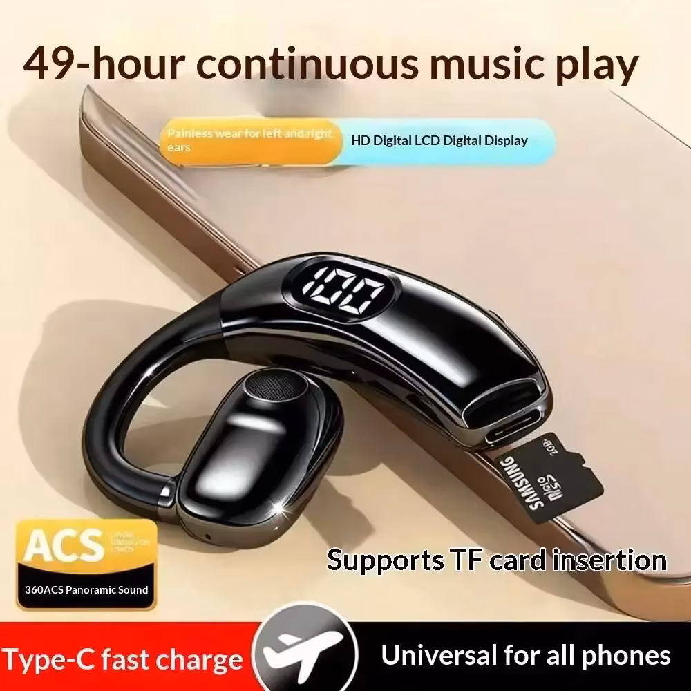 Wireless Bluetooth Headphones With Microphone Earphone Support TF Card AI Intelligent Noise Cancelling Handsfree Talk Headset