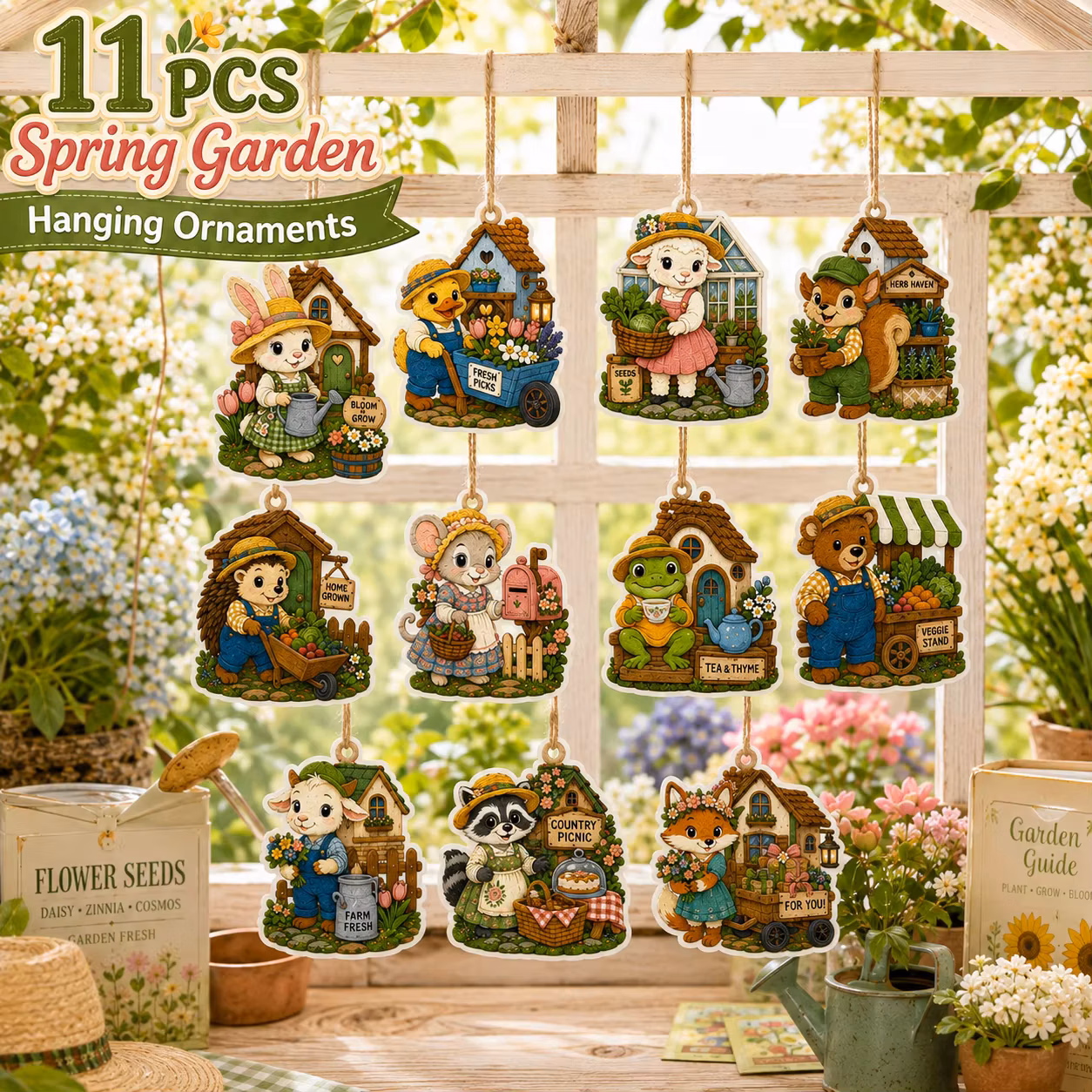 11 Pcs Felt Decorative 2D Flat Hanging Ornaments, Hangable Felt Decorations, Diy Holiday Decor for Home Halloween Party Goods