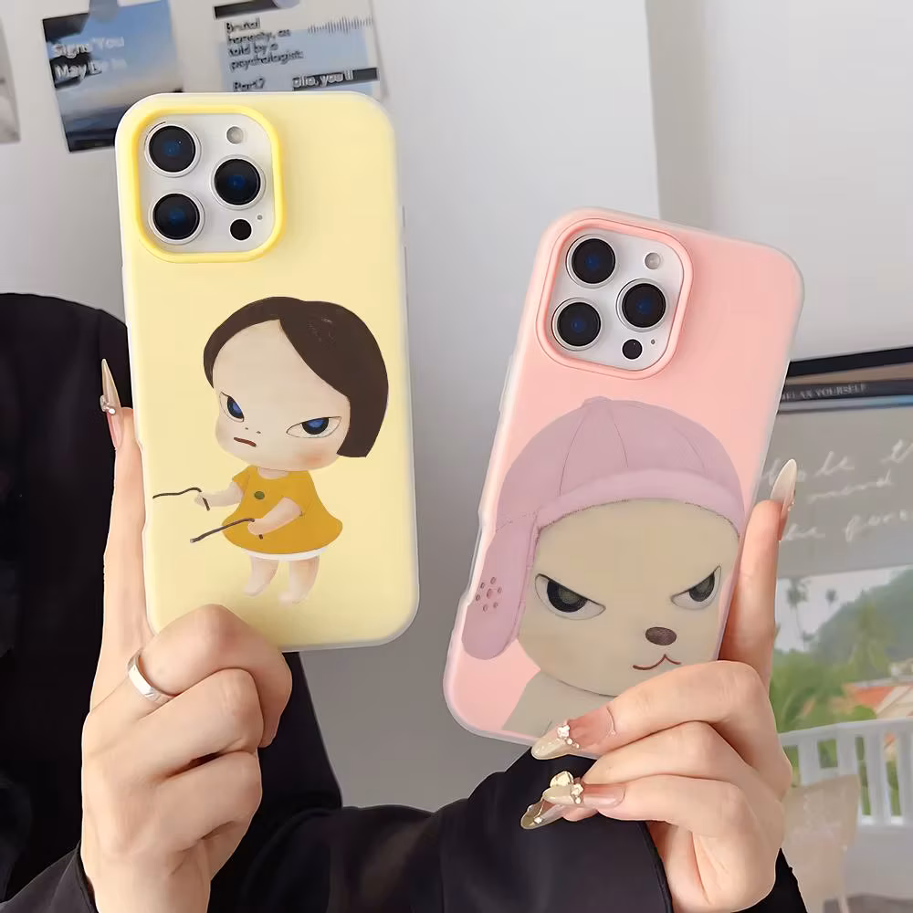 Artist Y-Yoshitomo Nara Phone Case For IPhone 17 16 15 14 13 12 Pro Max Plus Mini Jelly Material Case Crystal