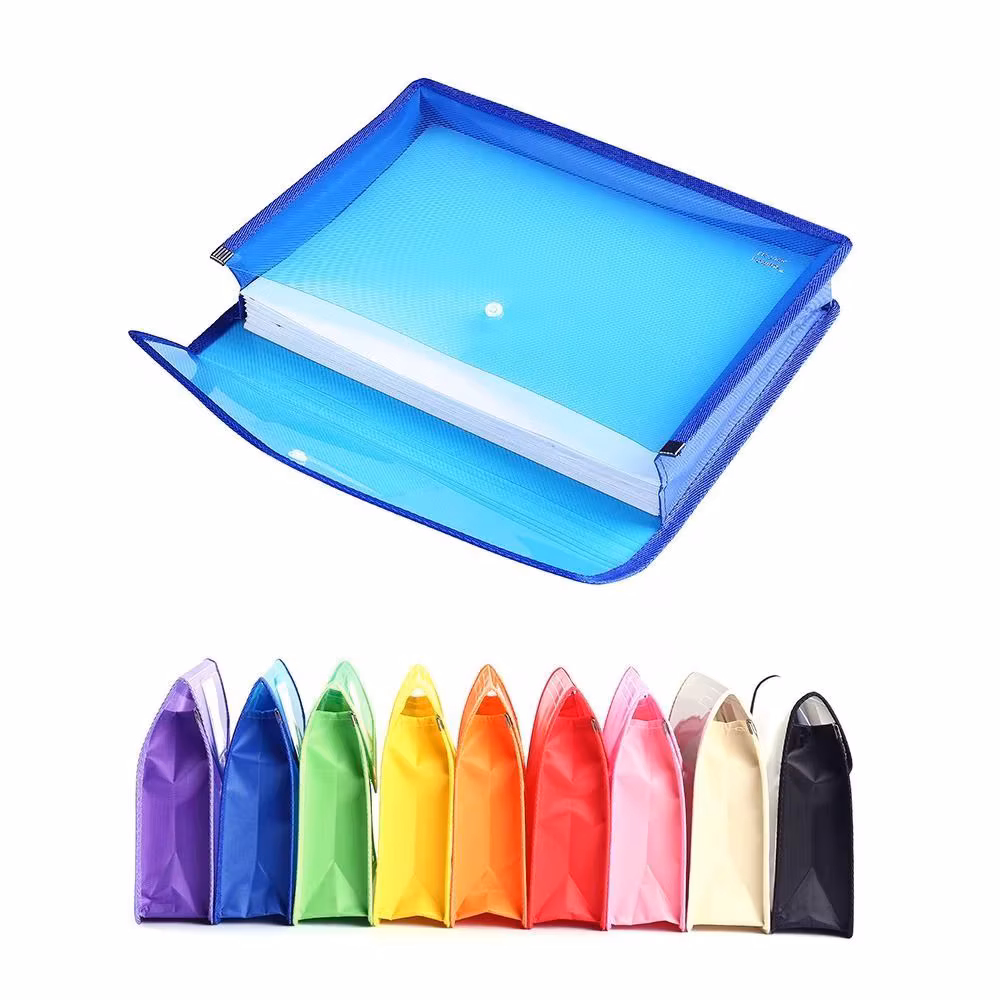A5 Plastic File Folders Large Capacity Office Document Bag Pouch Envelope Folder