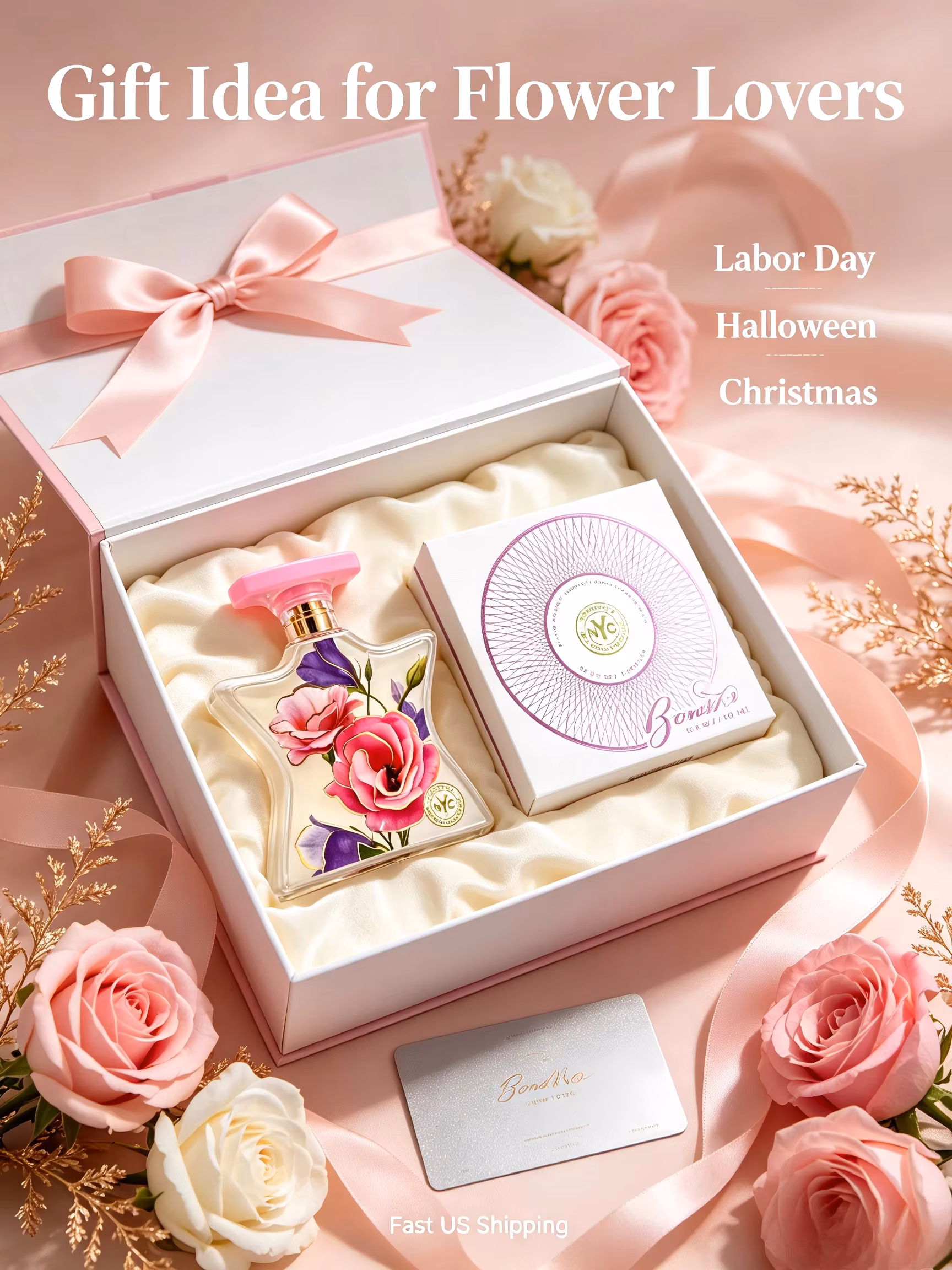 Arrival Bond No.9 York Flowers Edp 100ml 3.3oz White Star Perfume Fresh Rose Peony Amber Musk Long Lasting Scents Women Girl Labor Day Halloween Thanksgiving Black Friday Cyber Monday Christmas Gift Idea Seller US Shipping Spray