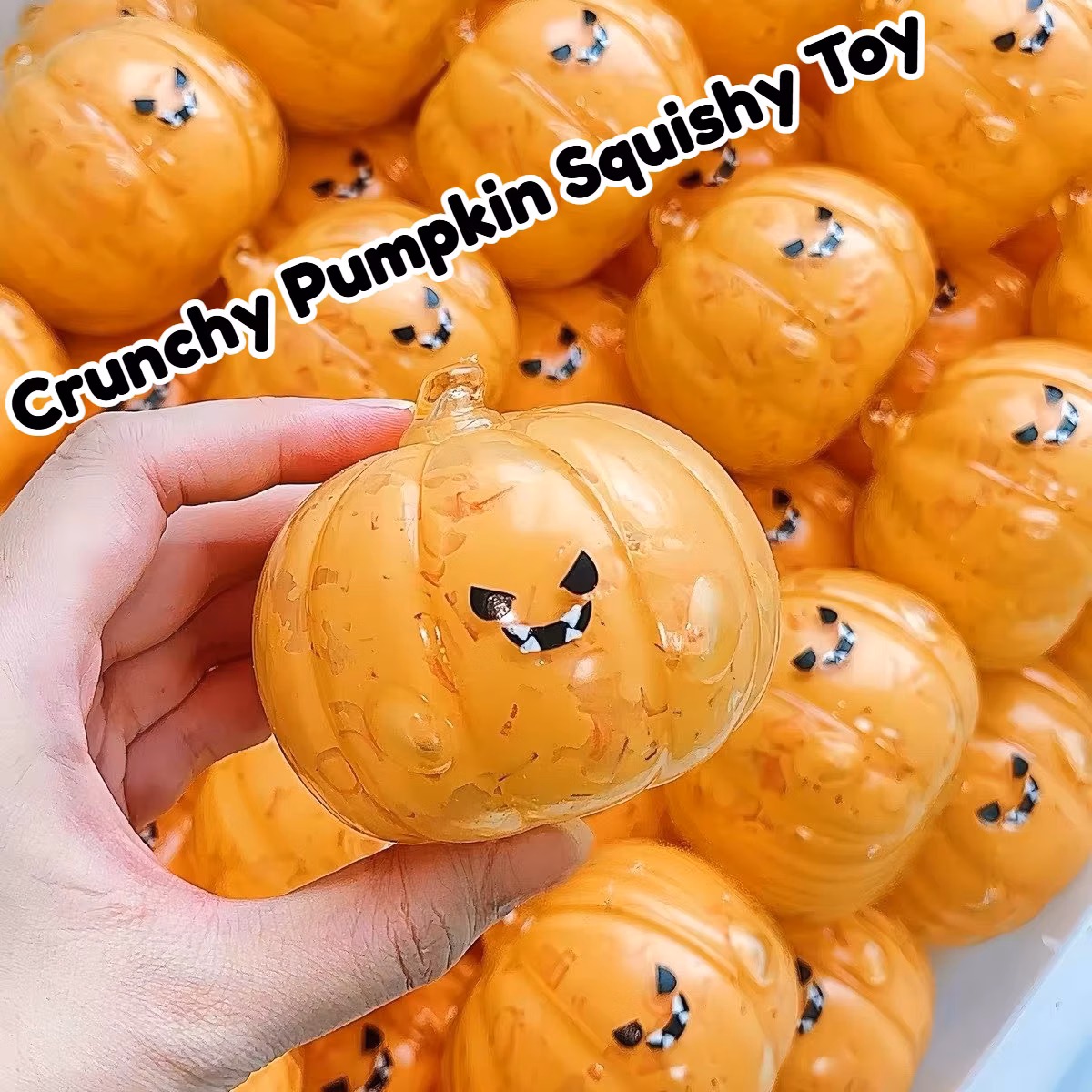 Halloween Squishies Ball Crunchy Handmade Pumpkin Squishy Toy Slow Rising Squeeze Stress Relief Toy Halloween Party Favor Gifts