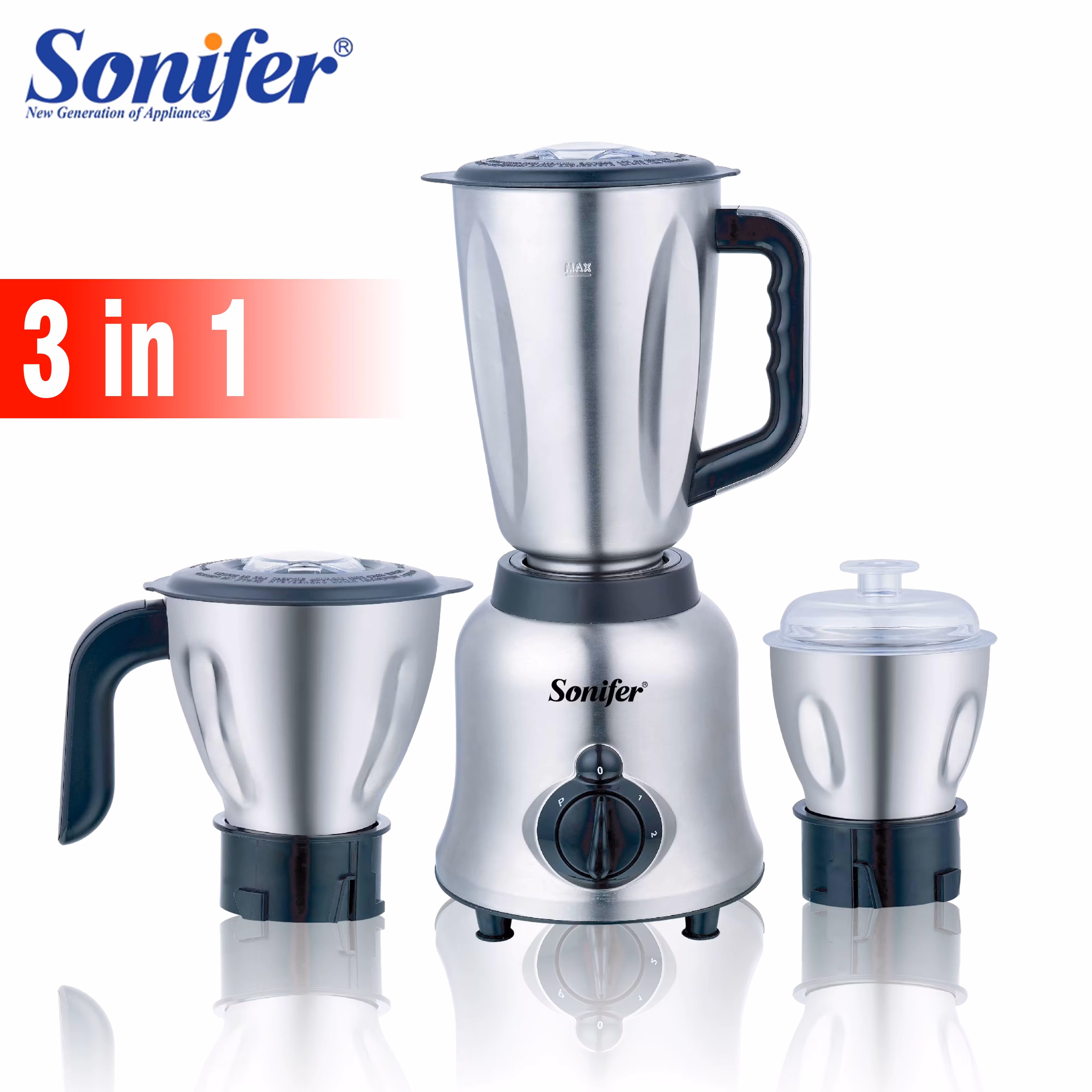3 in 1 Blender&Meat Grinder&Juicer&Grinding Stainless Steel Kitchen Mixer Fruit Food Processor Ice Smoothies Bpa Free Sonifer