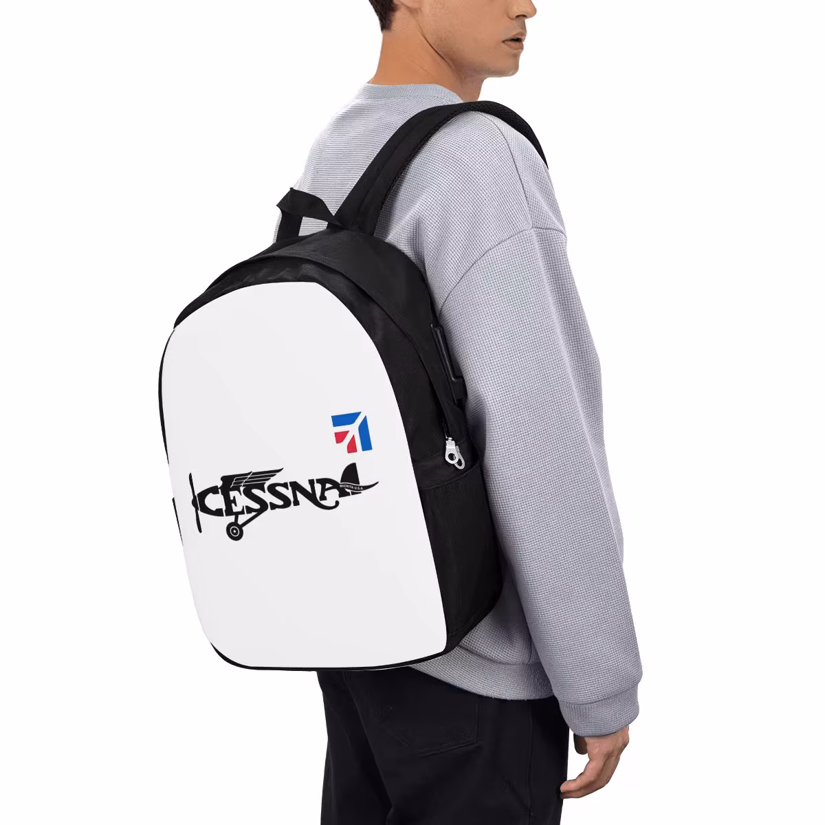 Cessna Logo Backpack Travel Notebook Bag Computer College Student School Bag Laptop Shoulder Bags for Men Women