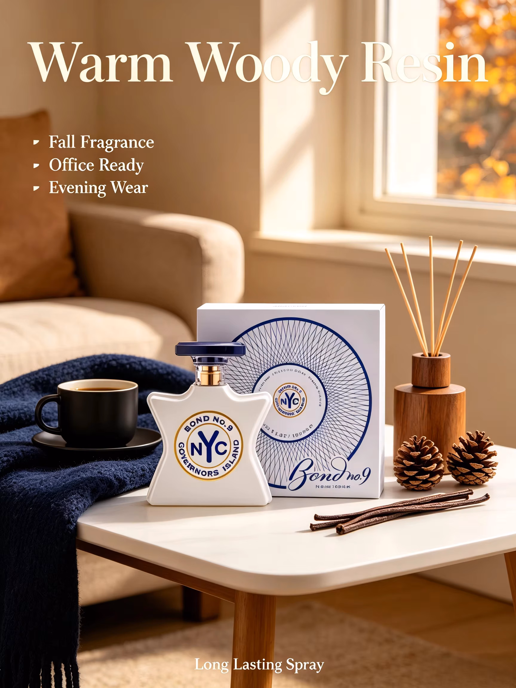 Arrival Bond No.9 Governors Island Edp 100ml 3.3oz White Star Perfume Incense Cedarwood Amber Musk Long Lasting Scents Men Women Labor Day Halloween Thanksgiving Black Friday Cyber Monday Christmas Gift Idea Seller US Shipping Spray