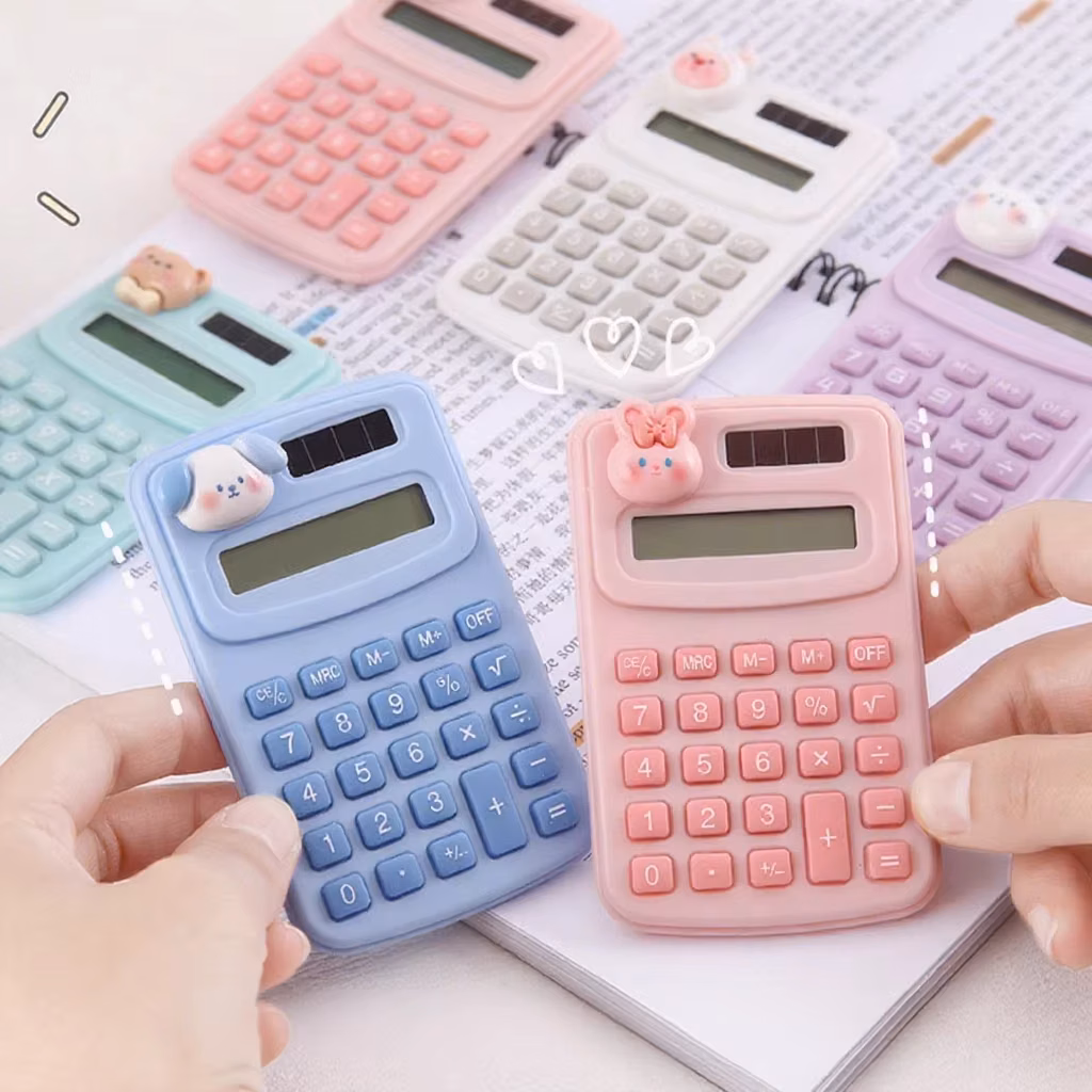 Portable Mini Cute Calculator Cartoon Digit Calculator Students Office School Supplies Stationery