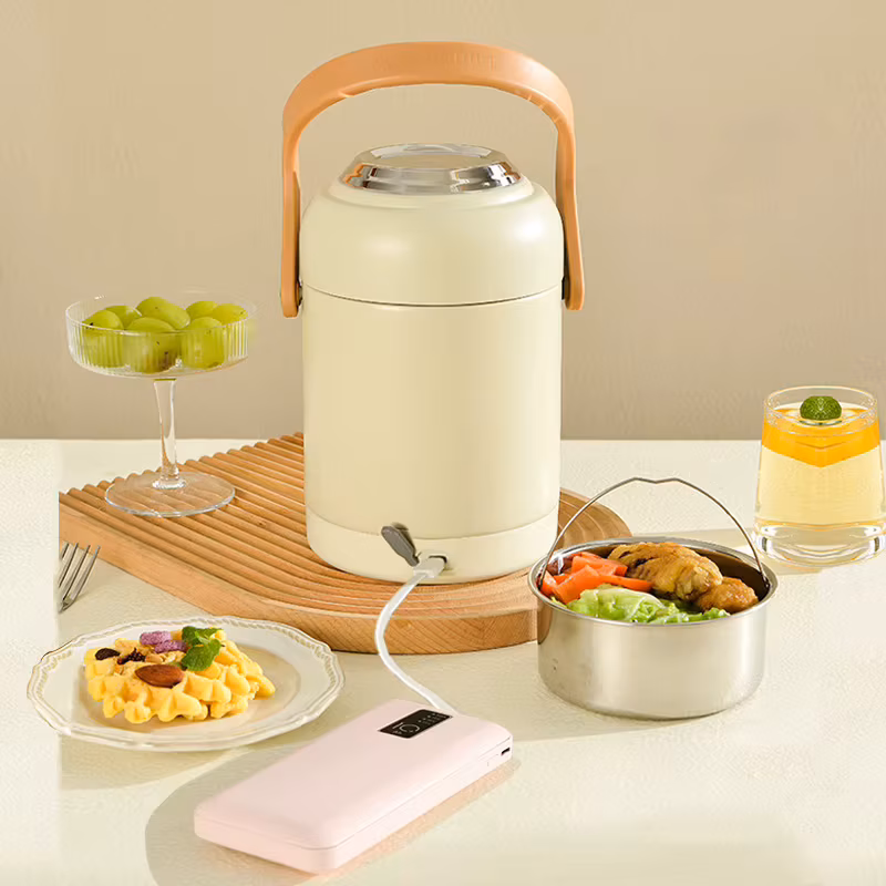 Usb Electric Lunch Box Large Capacity Stainless Steel Insulation Bento for Student Office Thermal Heating Food Warmer Container