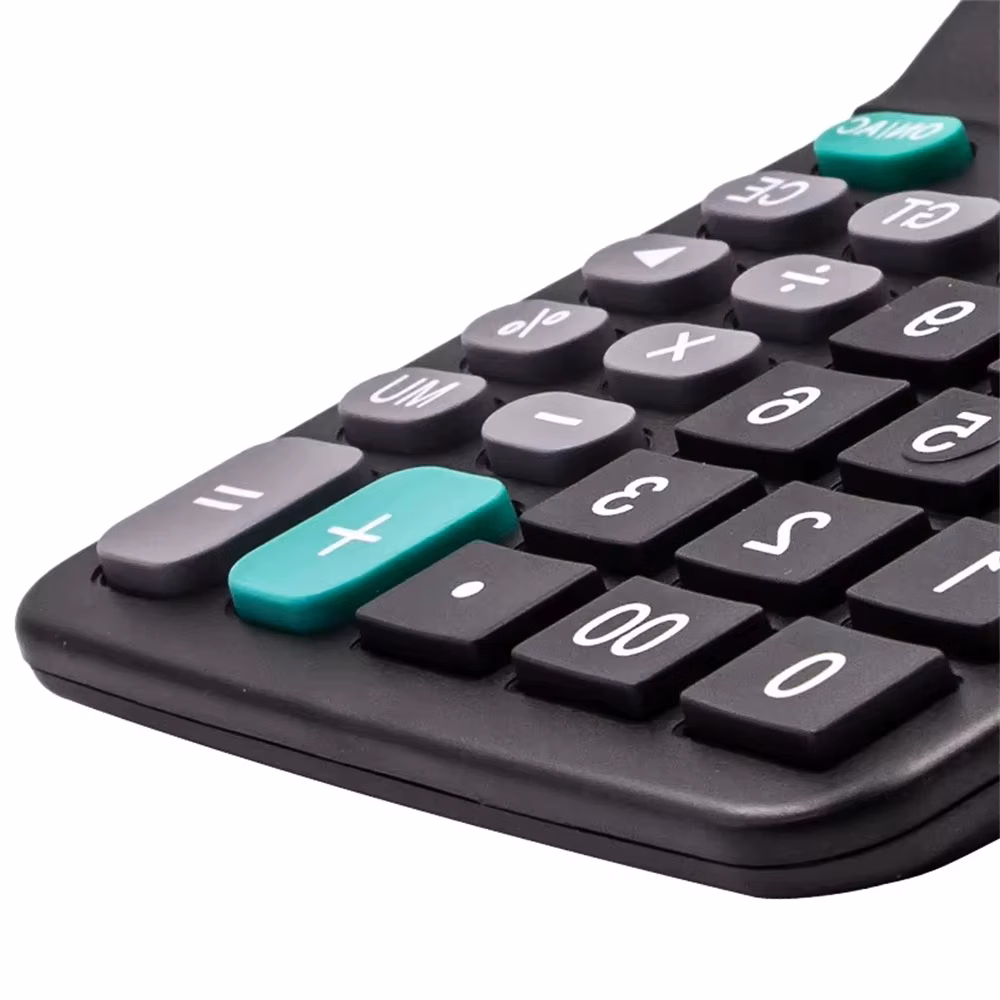12-Digit Large Lcd Display Calculator Standard Function Calculator with Solar & Battery Dual Power for Home Basic Desktop Office