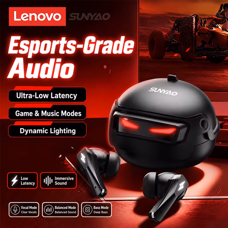Choice Lenovo GT101 Gaming Headset Wireless Bluetooth 6.0 Game Mode Earphones Low Latency Noise Reduction Esports Headphones