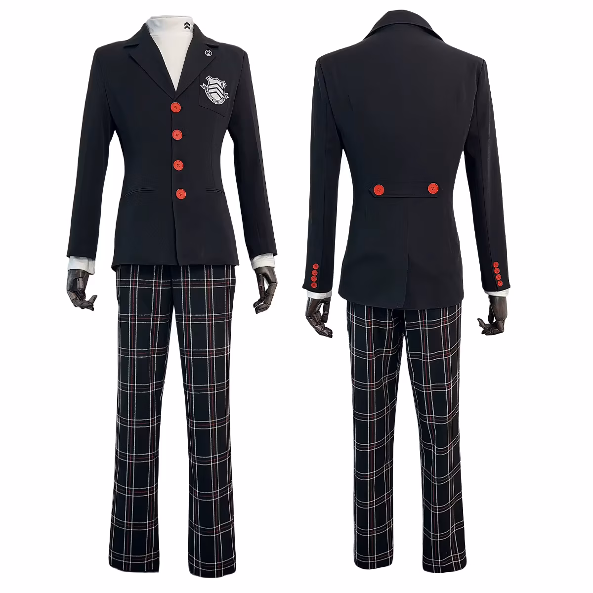 Holoun Ren Amamiya Cosplay Costume Wig P5 Game Joker School Uniform Embroidery Suit Pants Halloween Christmas Convention