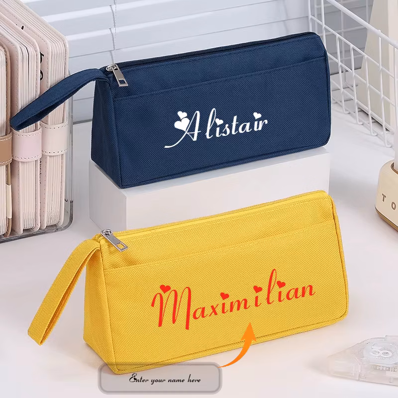 Customizable with Your Name, Stylish and Minimalist Multi-Purpose Storage Bag, Makeup Bag, Toiletry Bag, Pencil Case,