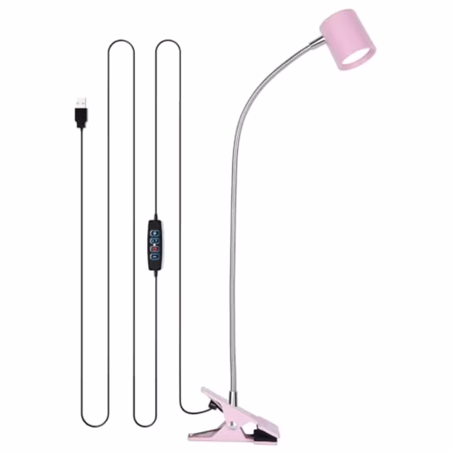 Desk Lamp, Usb Clip On Light with 3 Color Modes, Led 10 Levels Brightness Reading Lamp, 360°Gooseneck Book Light, Eye-Care Read