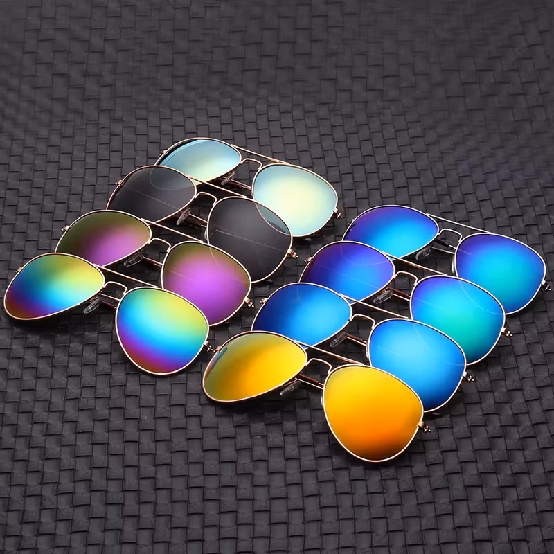 Double Bridge Pilot Sunglasse Woman Alloy Frame Polit Mirror Sun Glasses Female Male UV400 Eyewear for Men