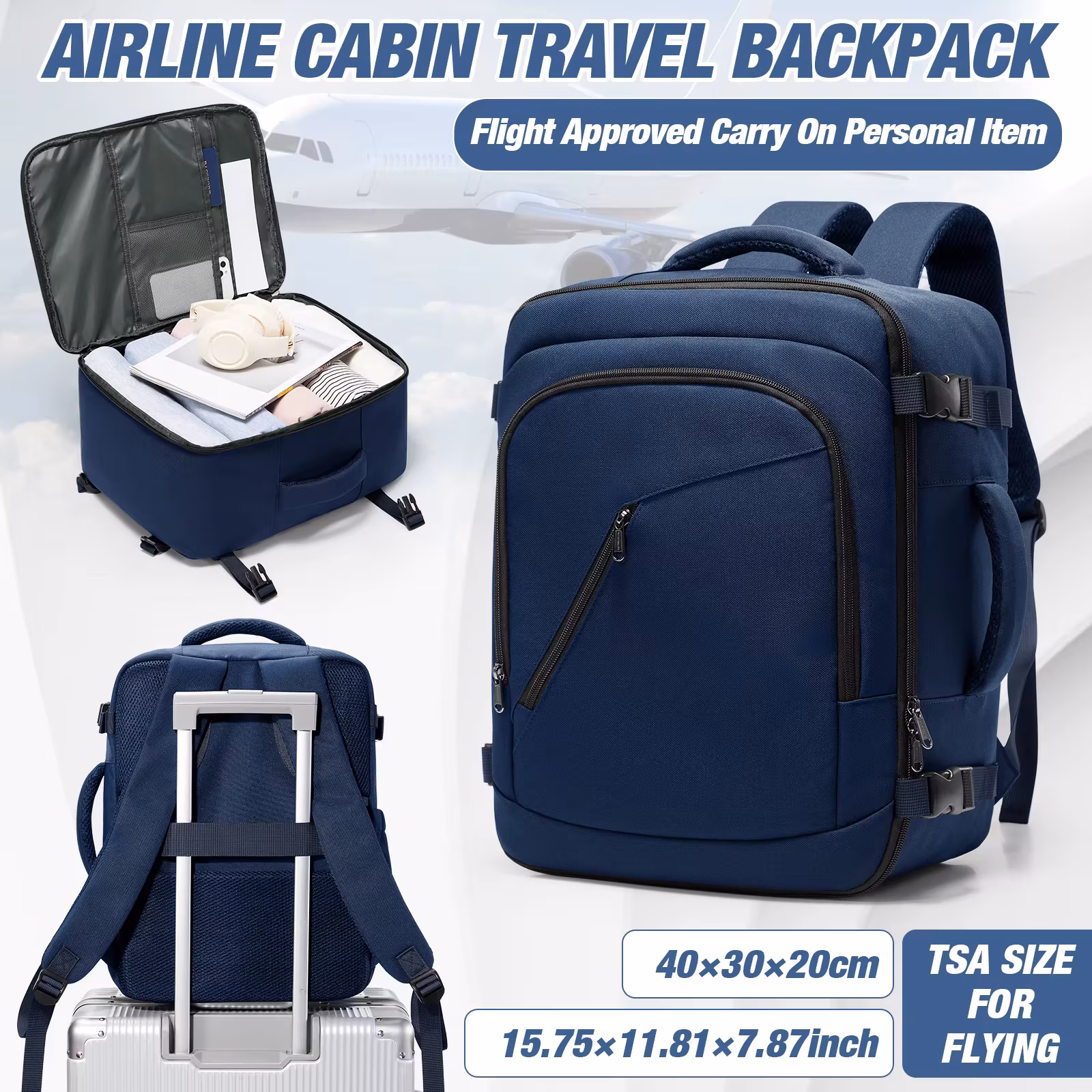 Ryanair 40x30x20 Travel Backpack Cabin Fly Bag Incase Backpack, Able Carry Backpack, Men Business Backpack Laptop Bag Under Seat